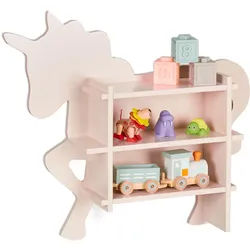 Relaxdays Kinderregal , Rosa , Holzwerkstoff , 66x54.5x13 cm , Kinder- & Jugendzimmer, Kindermöbel, Kinderregale