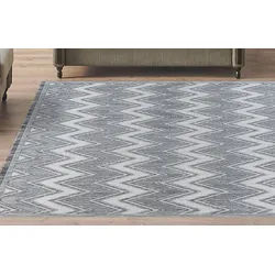 Teppich KAYOOM "Sarai 225", grau (grau, weiß), B:160cm H:6mm L:230cm, Polyester, Teppiche, Teppich, Flachgewebe