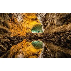 Papermoon Fototapete Höhle mit Wasser bunt 4,5 m x 2,8 m