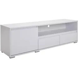 Carryhome Lowboard , Weiß , Holzwerkstoff , 1 Fächer , 2 Schubladen , 180x55x48 cm , stehend , Kleinmöbel