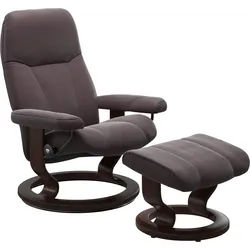 Stressless® Relaxsessel »Consul«, (Set, Relaxsessel mit Hocker), mit Hocker, mit Classic Base, Größe L, Gestell Braun Stressless® bordeau