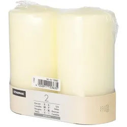 STARPAK Stumpenkerze 15 cm 2 Stück gold, 15 cm