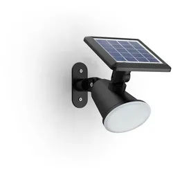 Philips Wandleuchte Solar Spot Wandleuchte Jivix 18,5 x 14,5 x 11,5 cm, Inkl. Leuchtmittel, Nicht dimmbar ohne Bewegungsmelder schwarz