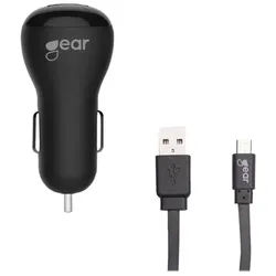 Charger 12V 1xUSB 1A Black MicroUSB Cable 1m