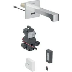 Geberit Brenta Waschtischarmatur zur Wandmontage, Batteriebetrieb, für UP-Funktionsbox, 17cm - chrom