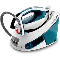 Tefal Dampfbügelstation , Blau, Weiß , 1800 ml , 40.0x28.5x31.0 cm , Wassertank abnehmbar, Schlauchaufbewahrungsfach, Transportverriegelung, Vertikaldampf, Abschaltautomatik, Schnellaufheizung, leichtgleitende Bügelsohle , Haushalt & Kleinelektro, Wäschepflege, Bügeleisen