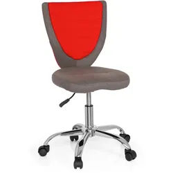 Mid.you Jugenddrehstuhl , Grau, Rot , Textil , Drehkreuz , 41x94x41 cm , Babymöbel & Kindermöbel, Kinderzimmer & Jugendzimmer, Kinderdrehstühle & Jugenddrehstühle