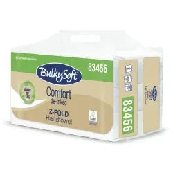 BulkySoft® Comfort Papier-Falthandtuch Z-Falz, 2-lagig, Handtuchpapier aus 100% recycling Papier, 1 Packung = 12 x 200 = 2.400 Tücher