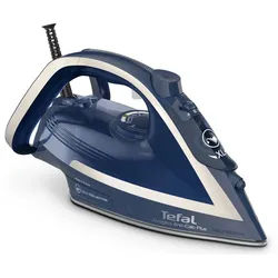 Tefal Dampfbügeleisen Ultragliss Plus, 2800 W, Dampfstoß: 250 g/Min., 50 g/Min. Dampfabgabe, 2800 W, Vertikaldampf, abnehmbarer Kalk-Kollektor, Eco Mode, blau/weiß FV6830 blau