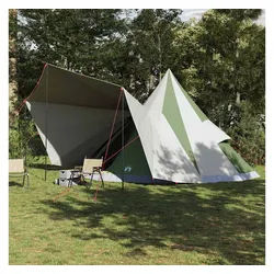 furnicato Faltzelt Familien-Tipi-Zelt mit Dach Grün und Beige 510 x 690 x 330 cm, (1 tlg) grün
