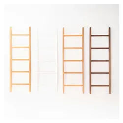 kleiderleiter.de Leiterregal Kleiderleiter 122x37x5,5 cm Handtuchleiter aus Eiche, Buche, Nussbaum, Massivholz aus Deutschland. Natürlich & fair produziert beige