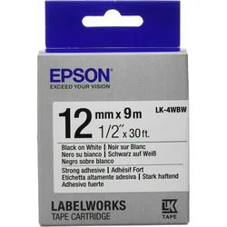 Epson Druckerband Schriftband LK LK-4WBW C53S654016, 12 mm schwarz auf weiß