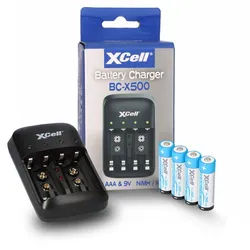 XCell Ladegerät BC-X500 für NiMH Akkus + 4x AA (Mignon) 1,2V 2900mAh