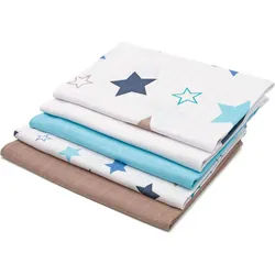 Zollner Spucktücher, 5er-Set, 70x70 cm, 100% Baumwolle, farblich sortiert , Multicolor , Textil , 70x70 cm , Oeko-Tex® Standard 100 , Pflegen, Babypflegeprodukte