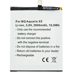 AccuCell Akku passend für BQ Aquaris X5 Akku 2900 mit 3,8 Volt 2800