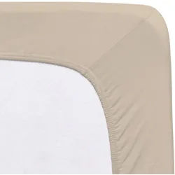 Florella Spannleintuch , Beige , Textil , 90-100x200-220 cm , Oeko-Tex® Standard 100, Oeko-Tex® Made IN Green , Rundumgummi, bügelfrei, für Wasserbetten geeignet, rutschfest auf der Matratze, Spezialgummi für unermüdliche Elastizität, weich und anschmiegsam, formstabil und langlebig, perfekter Sitz, spielend leicht zu überziehen, besonders dehnbar, absolut faltenfreier Sitz, allerhöchster Komfort, geeignet für Boxspringbetten , Heimtextilien, Bettwäsche & Leintücher, Leintücher, Spannleintücher