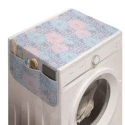 Abakuhaus Badorganizer Anti-Rutsch-Stoffabdeckung für Waschmaschine und Trockner, Dahlie Hand gezeichnet Pale Blooms