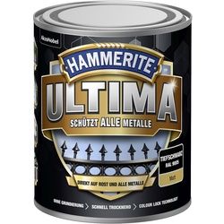 Hammerite Ultima Metall Schutzlack Rostschutz für alle Metalle, direkt auf Rost RAL9005 Tiefschwarz 750ml