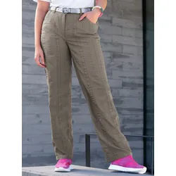 Le pantalon jambes droites et larges KjBrand beige