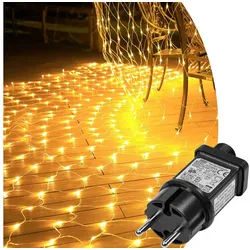 MUPOO LED-Lichternetz Ramadan Deko LED Netz Lichterkette Außen mit Fernbedienung Timer, 660-flammig