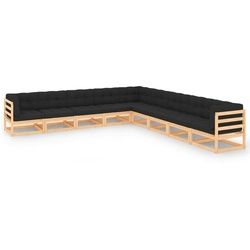 vidaXL 9-tlg. Garten-Lounge-Set mit Kissen Kiefer Massivholz