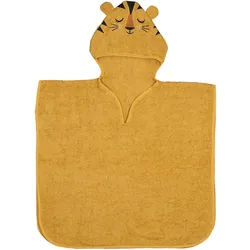 Patinio Poncho , Gelb , Textil , Tiger , 60x60 cm , unisex , Gots, Oeko-Tex® Standard 100 , Kurzarm , Schlafen, Babytextil-Kollektionen