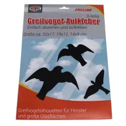 Reinex Fensteraufkleber, Greifvogel als Vogelschutz, Vogel Silhouetten für Fenster und große Glasflächen, 1 Packung = 3 Aufkleber