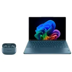 Lenovo Yoga Slim 9 14 U7-32GB-1TB + Earbuds Intel® Core Ultra 7 258V Prozessor LPE-Kerne bis zu 3,70 GHz P-Kerne bis zu 4,80 GHz , 32 GB MOP, Windows 11 Pro 64, 1 TB SSD M.2 2242 PCIe 4.0 TLC, 14 Inch, Tidal Teal