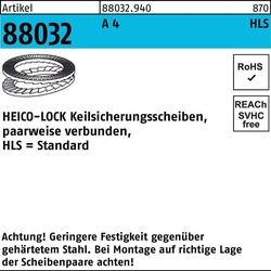 Keilsicherungsscheibe R 88032 HLS-16S A 4 geklebt 100 Stück HEICO