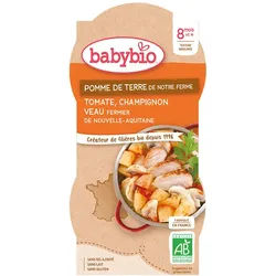 Babybio Pomme DE Terre DE Notre Ferme Tomate Champignon Veau Fermier DE Nouvelle-Aquitaine0 dès 8 mois