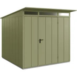 Hörmann Metall-Gerätehaus Berry Modern mit Pultdach Typ 2, 248 x 283 cm,schilfgrün,7 m2