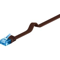 Goobay CAT 6A Flach-Patchkabel, U/UTP, Dunkelbraun