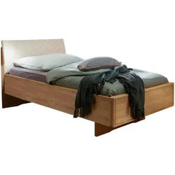 Venda Bett , Eichefarben, Champagner , Holz, Holzwerkstoff , Eiche , 100x200 cm , gepolstertes Kopfteil, in verschiedenen Größen erhältlich , Schlafzimmer, Komplette Schlafzimmer und Serien, Schlafzimmerserien