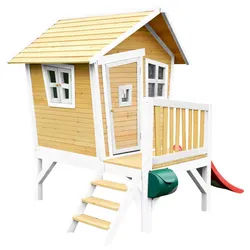 Ambia Garden Spielhaus , Braun, Rot, Weiß , Holz, Kunststoff , Hemlocktanne , 264x203x177 cm , EN 71, CE, FSC 100% , Freizeit & Co, Gartenspielzeug, Spielhäuser