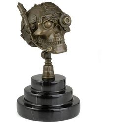 Moritz Skulptur Bronzefigur Steampunk Totenkopf Schädel, Figuren Statue Skulpturen Antik-Stil