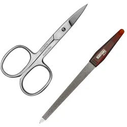 May Maniküre-Etui Set - Nagelschere - Edelstahl + Saphirnagelfeile 18 cm aus Solingen