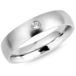 Ring Edelstahl schlicht rund 5mm Zirkonia