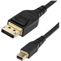 StarTech.com 6ft (2m) VESA Certified Mini DisplayPort to DisplayPort 1.4 Cable, 8K 60Hz HBR3 HDR, Super UHD mDP to DP 1.4 Cord, Slim (34 AWG) Ultra HD 4K 120Hz, Monitor/Video Cable - mDP to DP Cable (DP14MDPMM2MB) - DisplayPort-Kabel - Mini DisplayPort (M