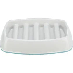 TRIXIE Slow Feeding Napf, Kunststoff / TPR, 0,25l / 21 x 14 cm, grau