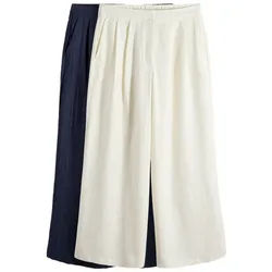 The Set Dehnbund-Hose The Set Bundfaltenhosen mit weitem Bein, 2er-Pack (2-tlg) blau 42 (GB: 14)