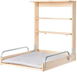 Roba Wandwickelregal roba Style grau , Naturfarben , Holzwerkstoff , 66.5x78x76.5 cm , Babymöbel, Wickelkommoden & Zubehör, Wickelkommoden