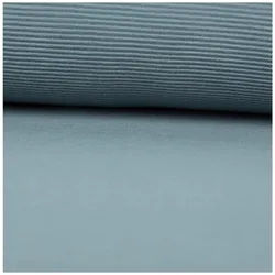 SCHÖNER LEBEN. Stoff Jerseystoff Meterware Rippjersey Ottoman uni stahlblau 1,50m, allergikergeeignet blau