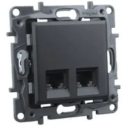 Computersteckdose 2xRJ45 CAT5e schwarz Niloe Step 863560