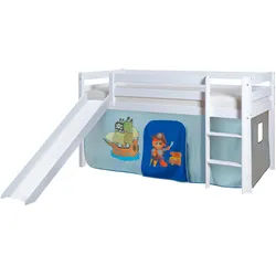 Spielbett 'Manuel',aus Kiefer, blau/weiß