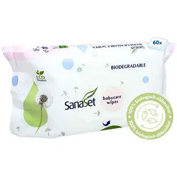 SanaSet Baby biologisch abbaubare Feuchttücher Set 60 St weiss