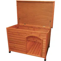 TRIXIE natura Hundehütte Classic mit Flachdach M-L 104x68x72cm braun