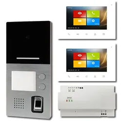 HHG Villa AP Set 2 FP Video Türsprechanlagen-Set, mit AS AP 2-Familien, mit integriertem Fingerprint und Bluetooth