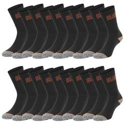 Black+Decker Crew Work Socks Unisex Herren Damen Arbeitssocken 10er Pack Schwarz 43-46