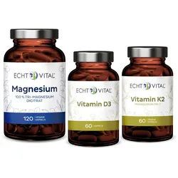Echt Vital Kombi-Starterpaket Vitamin D3 + K2 Magnesium Set 1 St