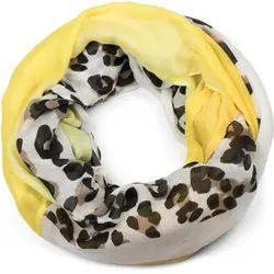 Loop STYLEBREAKER "Leo Loop Schal im Colour Blocking Style", Damen, gelb (gelb, curry), Obermaterial: 100% Viskose CV., Modisch, Modetücher Loop
